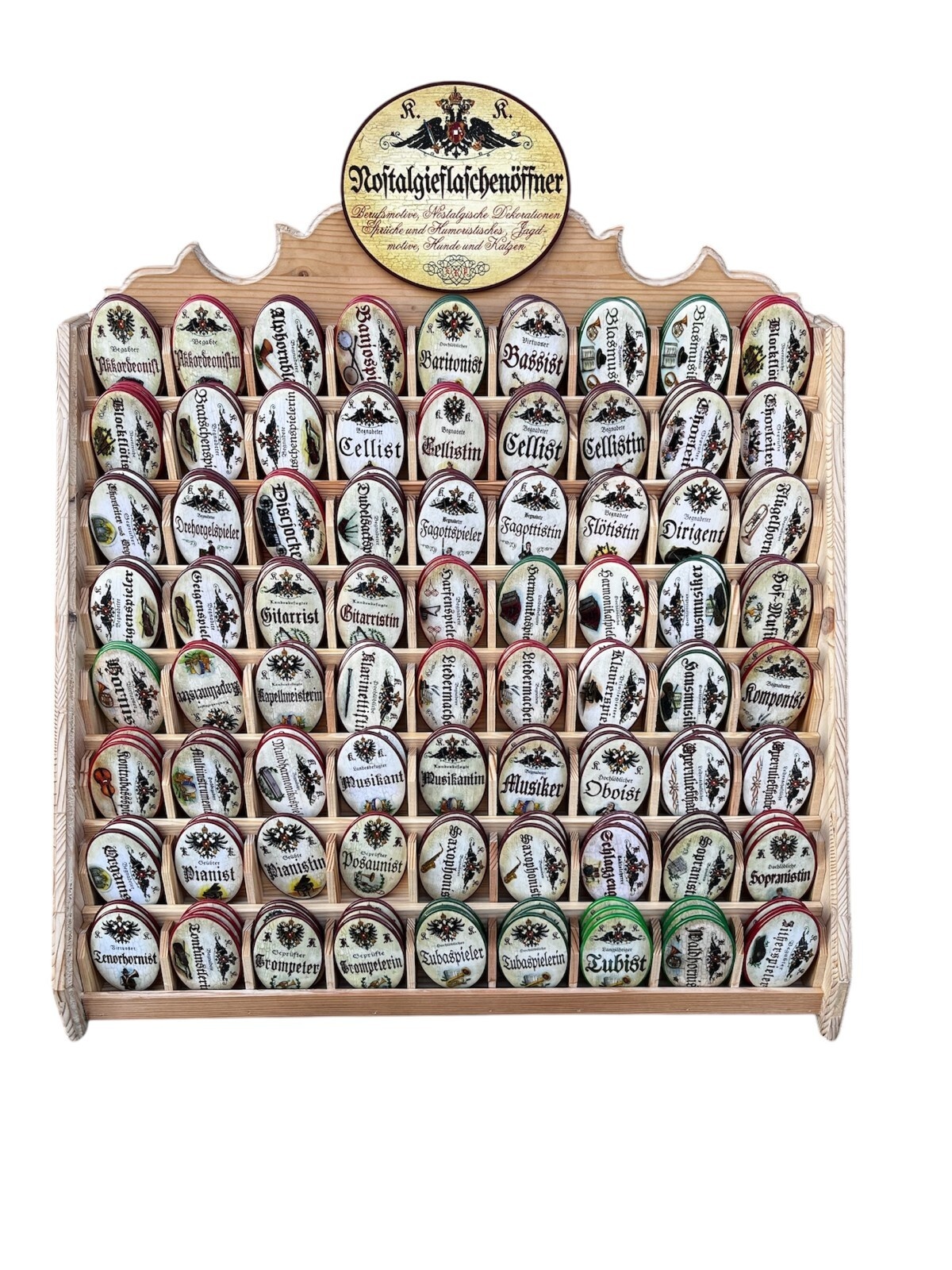 Nostalgie K&K Magnet Flaschenöffner Musiker Instrumente Diverse 7x4,5 cm