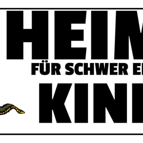 Schild Heim Für Schwer Erziehbare Kinder Familie Eltern Kind 27x10 Blech od.Holz