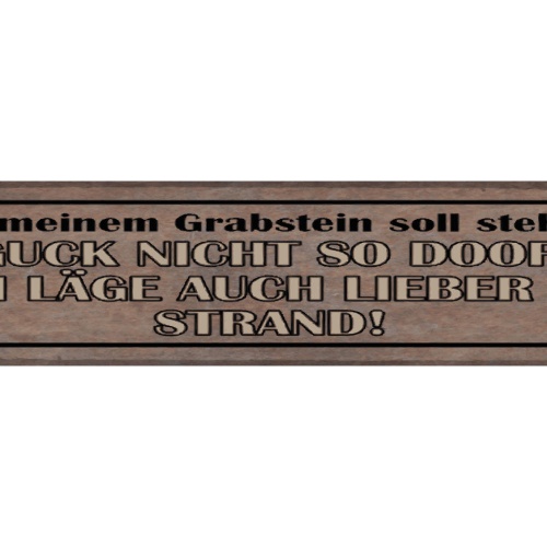 Schild Auf Meinem Grabstein Soll Stehen Guck Nicht So Doof Läge Lieber Am Strand