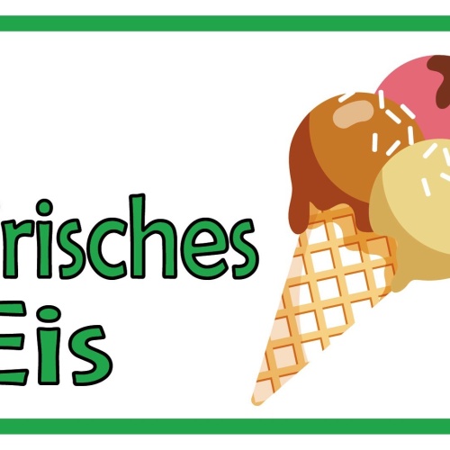 Schild Frisches Eis Verkauf Stand Eisdiele 12x18 / 20x30 / 30x40 Blech od. Holz