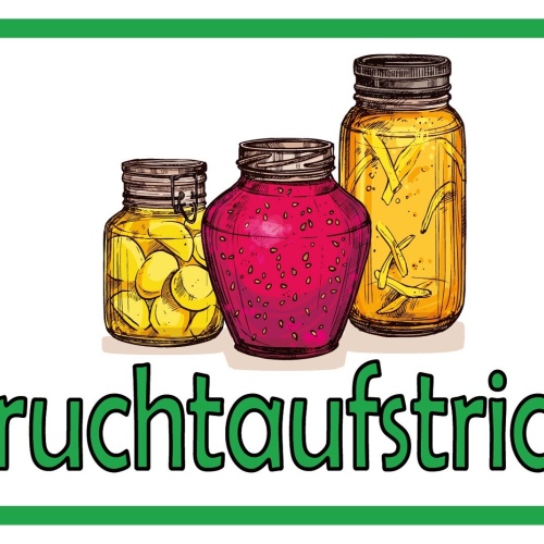 Schild Frucht Aufstrich Verkauf Stand Obst 12x18 / 20x30 / 30x40 Blech od. Holz