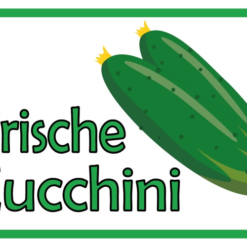 Schild Frische Zucchini Gemüse Verkauf 12x18 / 20x30 / 30x40 Blech od. Holz