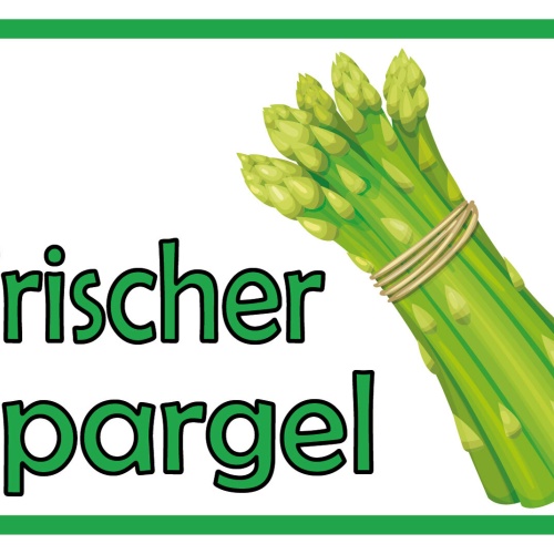 Schild Frischer Spargel Gemüse Verkauf 12x18 / 20x30 / 30x40 Blech od. Holz