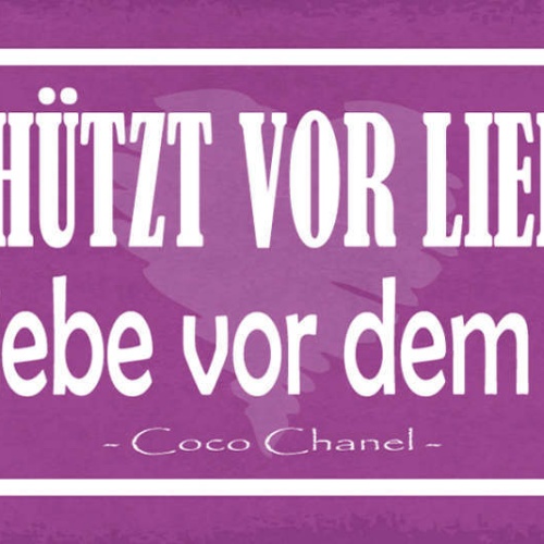 Schild Alter Schützt Vor Liebe Nicht Aber Liebe Vor Dem Altern Coco Chanel 27x10