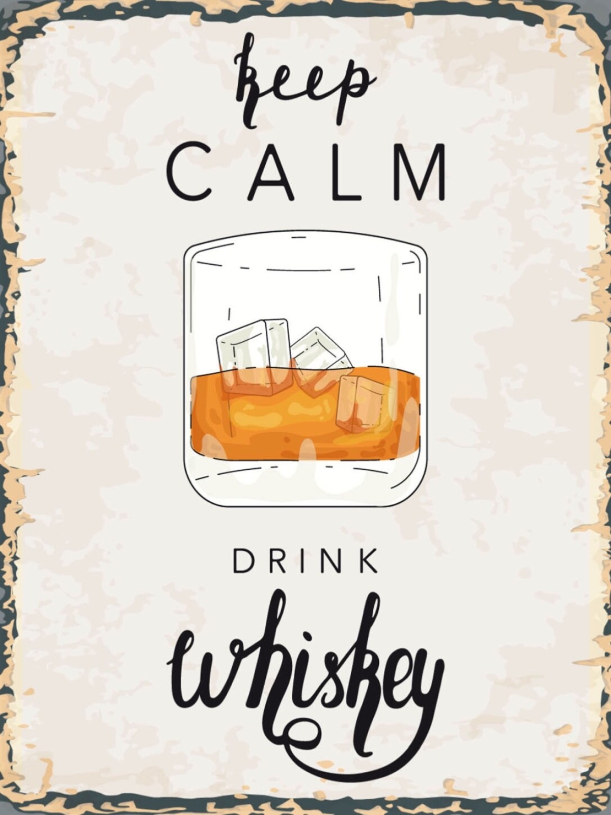 Schild Keep Calm Drink Whiskey Alkohol Whisky Ruhig 12x18 20x30 30x40 Blech/Holz