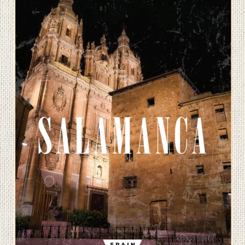 Schild Salamanca Spain Spanien Stadt La Clerecía 12x18 20x30 30x40 Blech/Holz