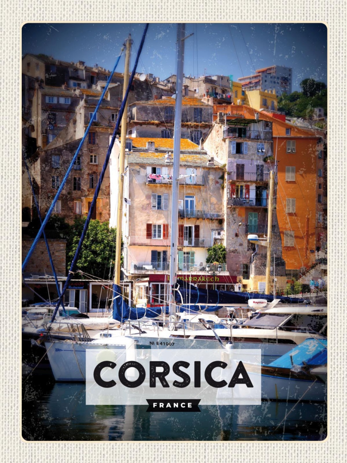 Schild Corsica France Korsika Frankreich Hafen 12x18 20x30 30x40 Blech/Holz