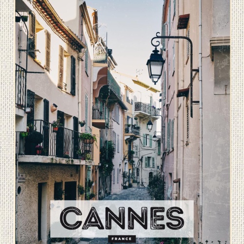 Schild Cannes France Frankreich Stadt Gasse 12x18 20x30 30x40 Blech od. Holz