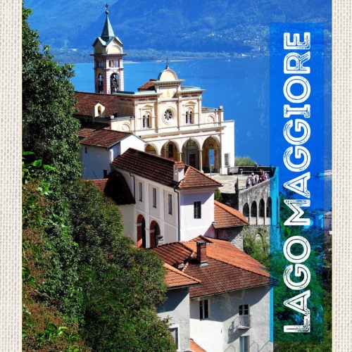 Schild Lago Maggiore ITA CH Madonna del Sasso 12x18 20x30 30x40 Blech od. Holz