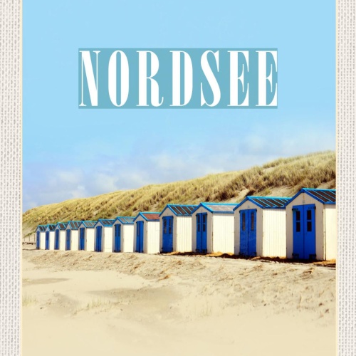 Schild Nordsee Küste Strand Strandhütte Meer D EU 12x18 20x30 30x40 Blech/Holz