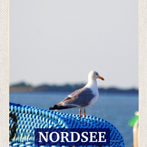 Schild Nordsee Küste Strand Möwe Vogel Meer D EU 12x18 20x30 30x40 Blech/Holz