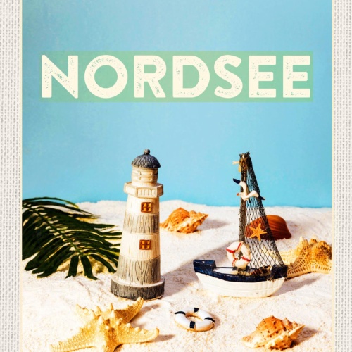 Schild Nordsee Küste Strand Spielzeug  Meer D EU 12x18 20x30 30x40 Blech/Holz