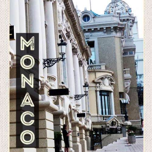 Schild Monaco Fürstentum Casino Stadt Monte Carlo 12x18 20x30 30x40 Blech/Holz