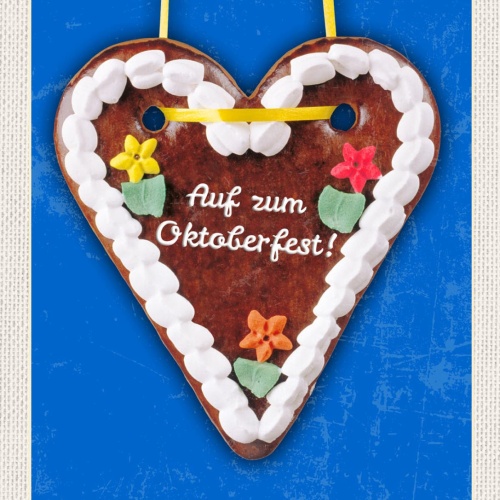 Schild Oktoberfest München Bayern Lebkuchen Herz D 12x18 20x30 30x40 Blech/Holz