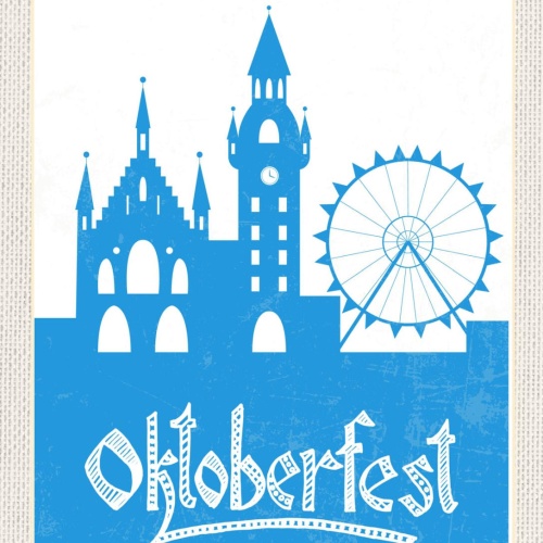 Schild Oktoberfest München Bayern Riesenrad D 12x18 20x30 30x40 Blech/Holz