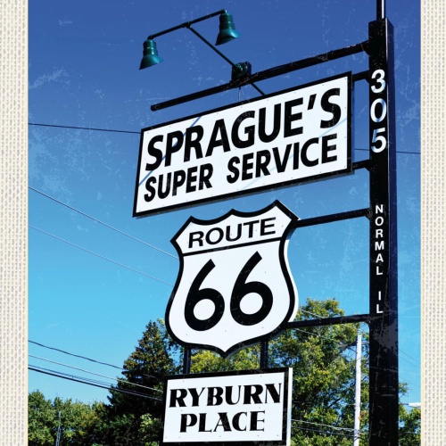 Schild Route 66 Wegweiser Service Highway USA 12x18 20x30 30x40 Blech/Holz