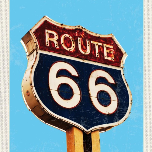 Schild Route 66 Fernstraße Highway USA 12x18 20x30 30x40 Blech/Holz