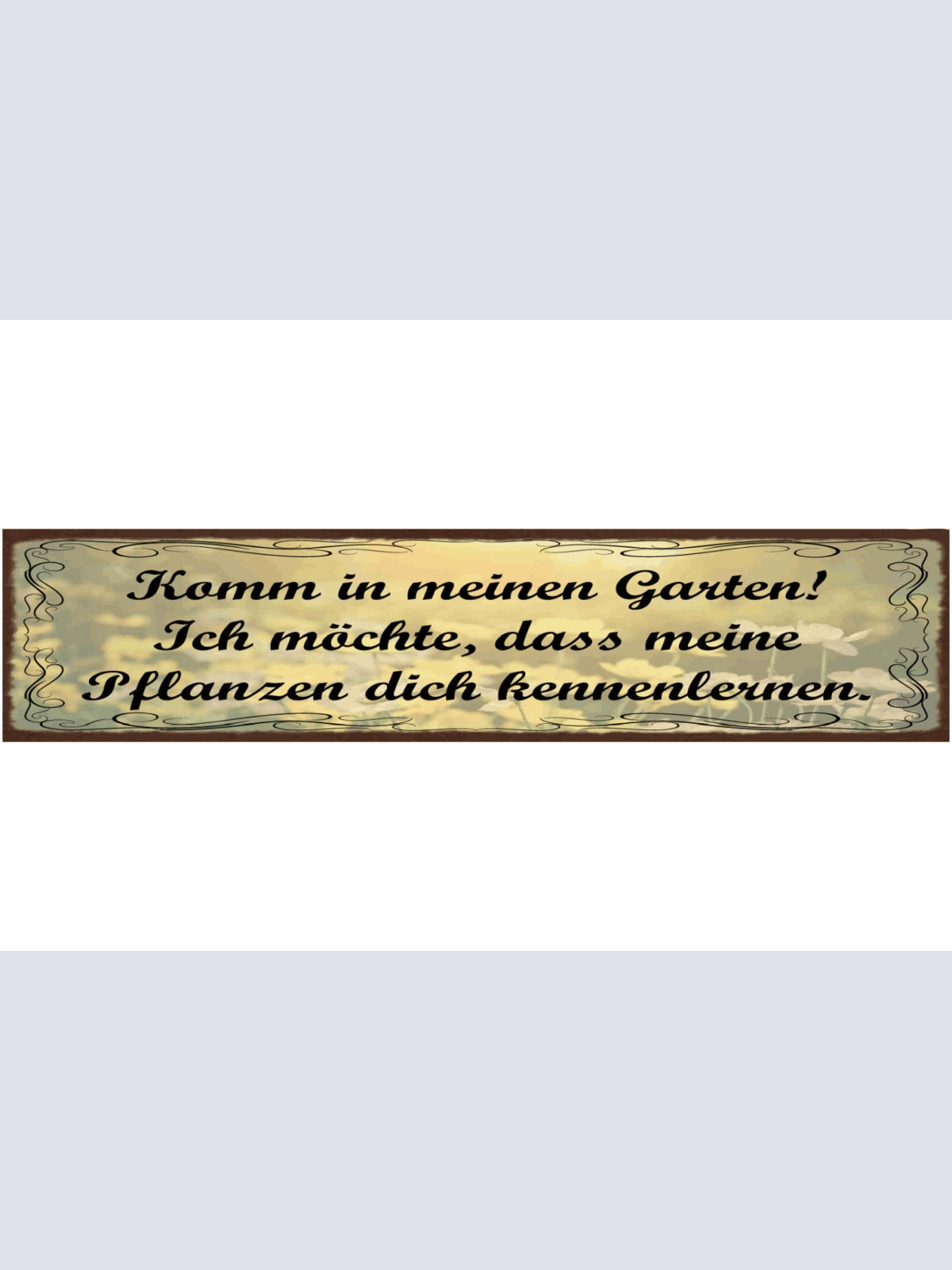 Schild Komm In Meinen Garten Ich Möchte Dass Meine Pflanzen Dich Kennenlernen