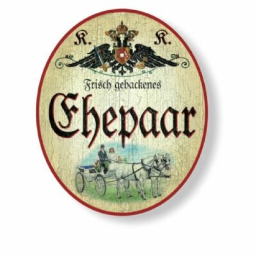 KuK Nostalgie Holzschild Hochzeitsgeschenk frisch gebackenes Ehepaar