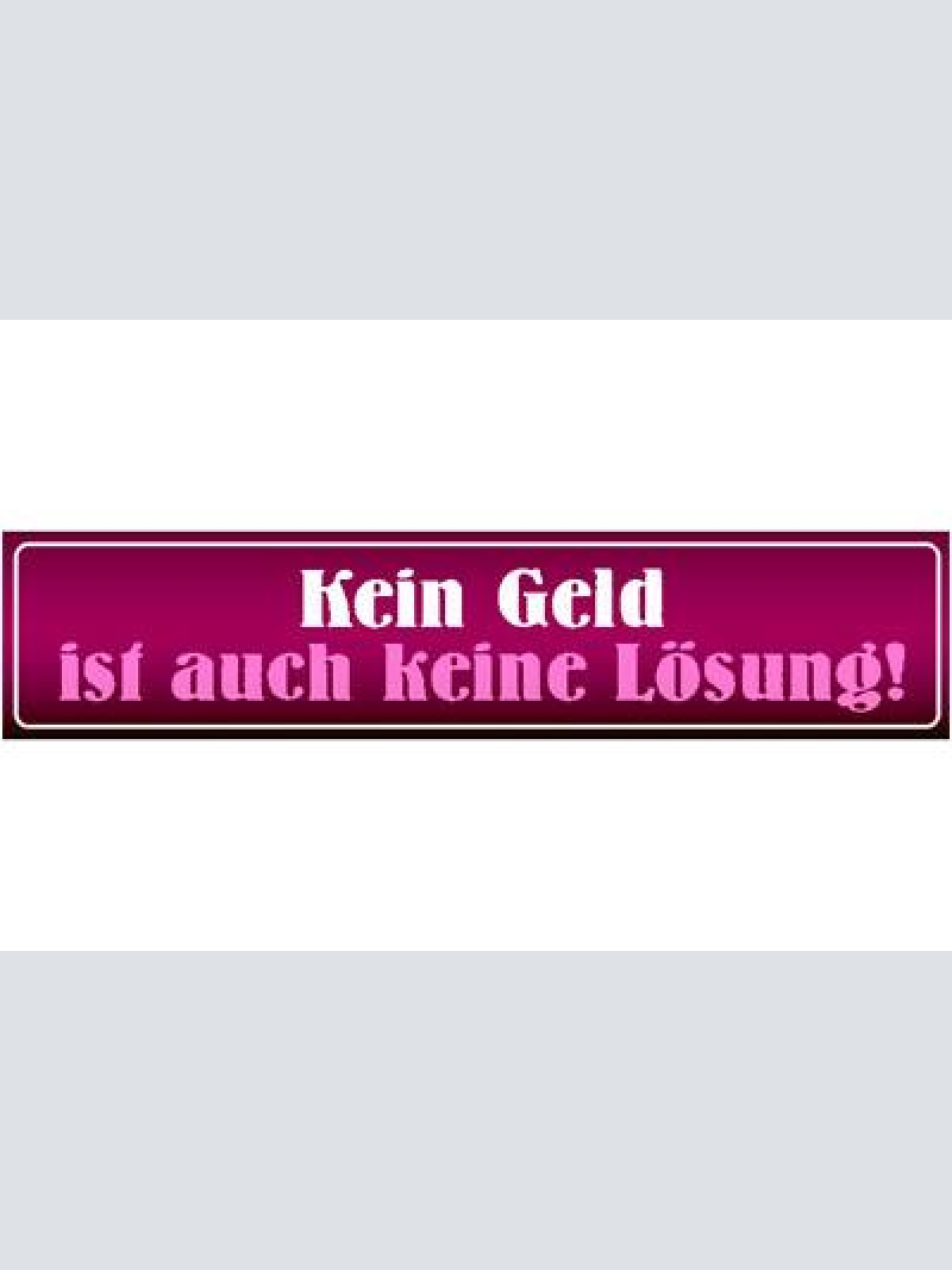 Schild kein geld lösung pleite bankrott kohle arbeit job 46 x 10 blech od.holz