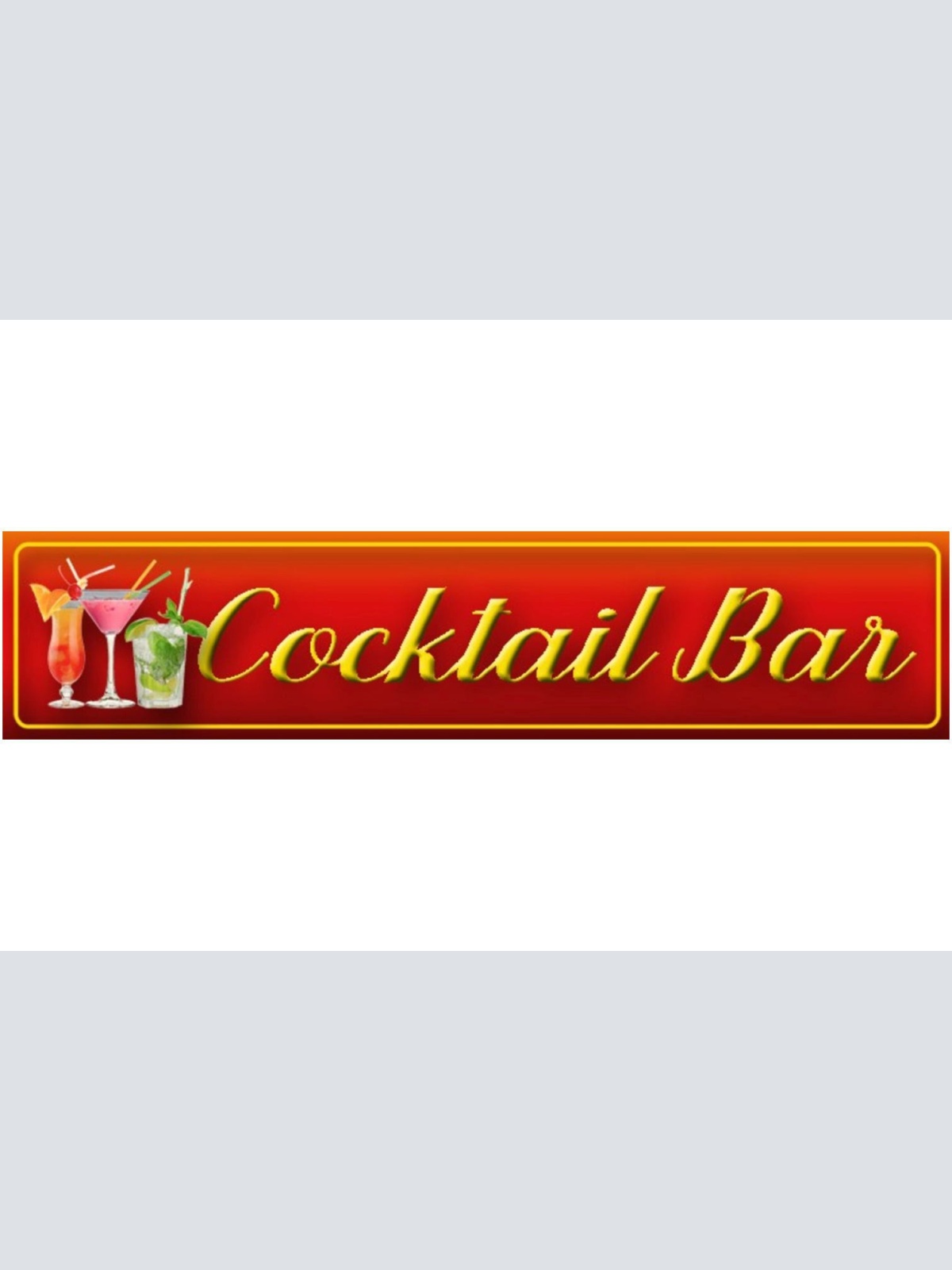 Schild Cocktail Bar Alkohol Drinks Glas Getränk Wirt Lokal 46 x 10 Blech od.Holz