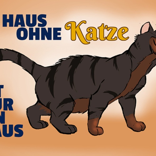 Schild Spruch Ein Haus ohne Katze ist nur ein Haus JW