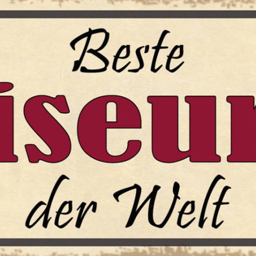 Schild Beste Friseurin Der Welt Haar Pflege Stylistin 27x10 Blech od.Holz