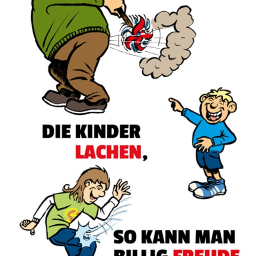Schild Spruch Der Vater furzt die Kinder lach so kann man billig Freude mache JW