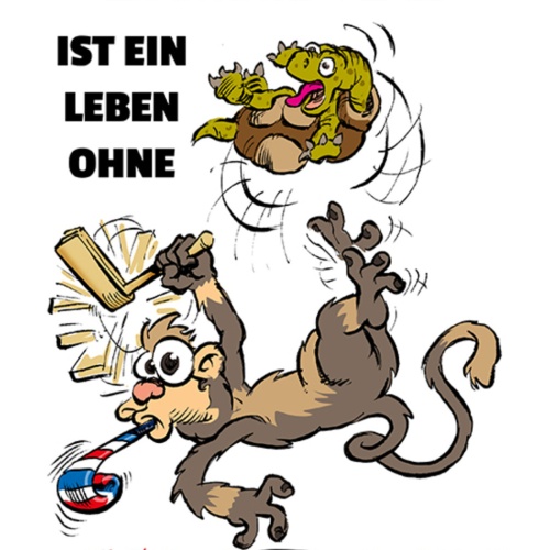 Schild Spruch Sinnlos ist ein Leben ohne Unsinn Irrsinn Affe Schildkröte JW