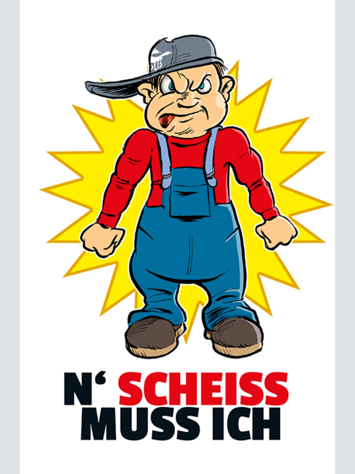 Schild Spruch N' Scheiß muss ich Bartleby Kind Jugendlicher Wut Ärger JW