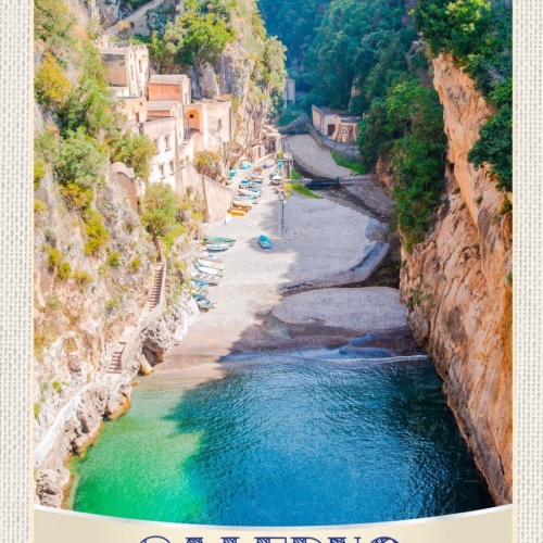 Schild Salerno Italy Italien Fiordo Di Furore Boote 12x18 20x30 30x40 Blech/Holz