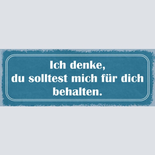 Schild ich denke du solltest mich für dich behalten liebe 27x10 blech od.holz