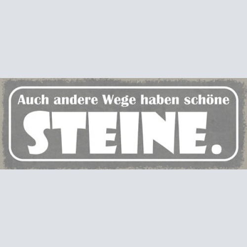Schild auch andere wege haben schöne steine reisen urlaub 27x10 blech od.holz