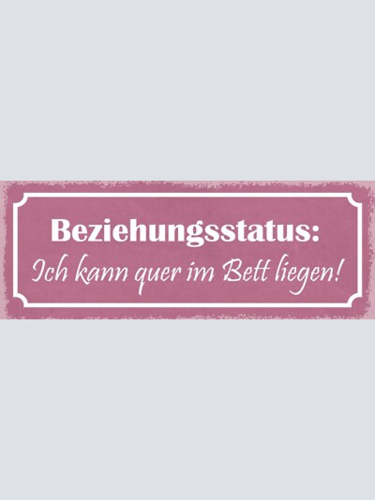 Schild beziehungsstatus ich kann quer im bett liegen liebe 27x10 blech od.holz