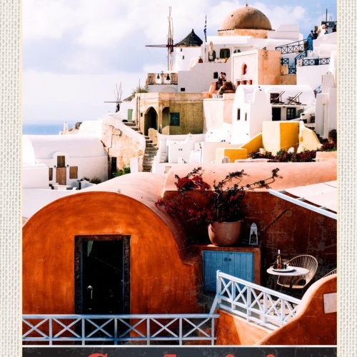 Schild Santorini "Italy" Greece Griechenland Oia 12x18 20x30 30x40 Blech/Holz