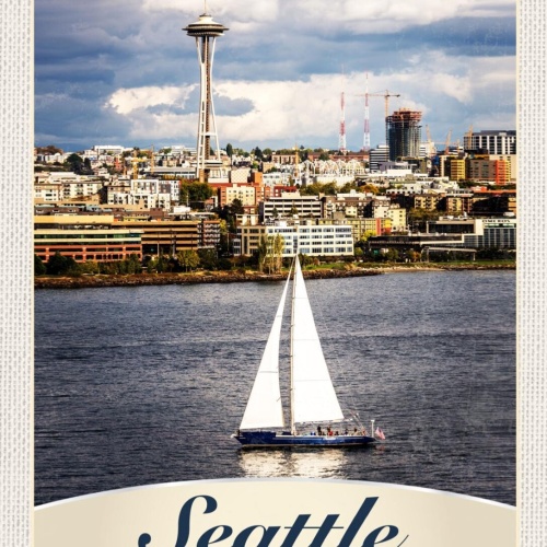 Schild Seattle USA Washington Schiff Space Needle 12x18 20x30 30x40 Blech/Holz