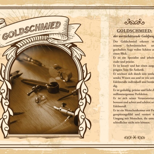 Schild Goldschmied Beruf Goldschmiede Schmuck 12x18 20x30 30x40 Blech/Holz