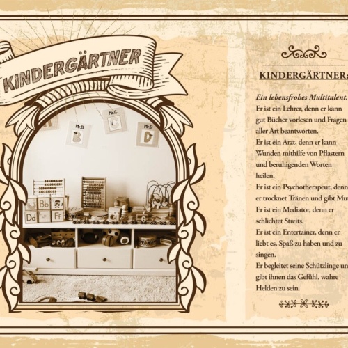 Schild Kindergärtner Beruf Kindergarten Kind Hort 12x18 20x30 30x40 Blech/Holz
