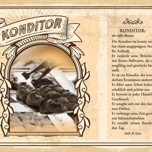 Schild Konditor Beruf Zuckerbäcker Konditorei 12x18 20x30 30x40 Blech/Holz