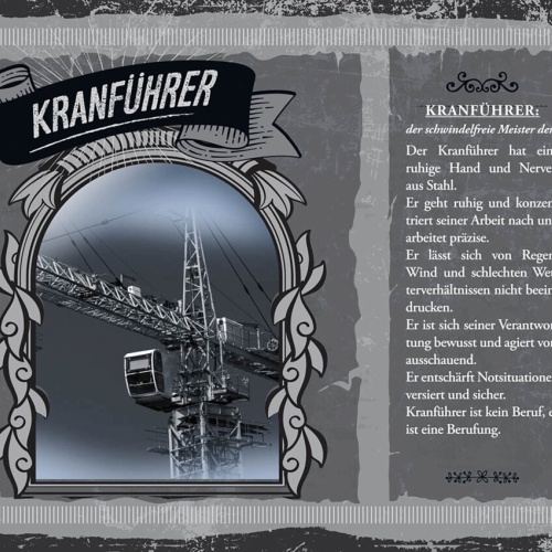 Schild Kranführer Beruf Kran Baustelle Bauarbeiter 12x18 20x30 30x40 Blech/Holz