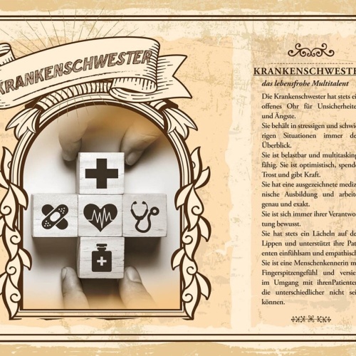 Schild Krankenschwester Beruf Krankenpflegerin 12x18 20x30 30x40 Blech/Holz