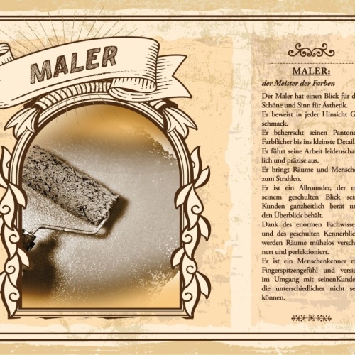Schild Maler Beruf Handwerker Ausmalen Farbe Wand 12x18 20x30 30x40 Blech/Holz