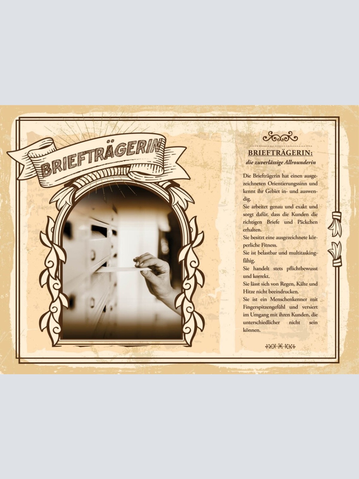 Schild Briefträgerin Beruf Post Postbotin Briefe 12x18 20x30 30x40 Blech/Holz