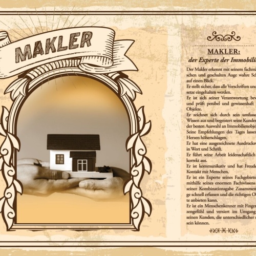Schild Makler Beruf Immobilien Objekte Verkauf 12x18 20x30 30x40 Blech/Holz