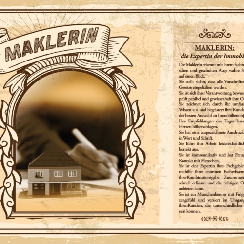 Schild Maklerin Beruf Immobilien Objekte Verkauf 12x18 20x30 30x40 Blech/Holz