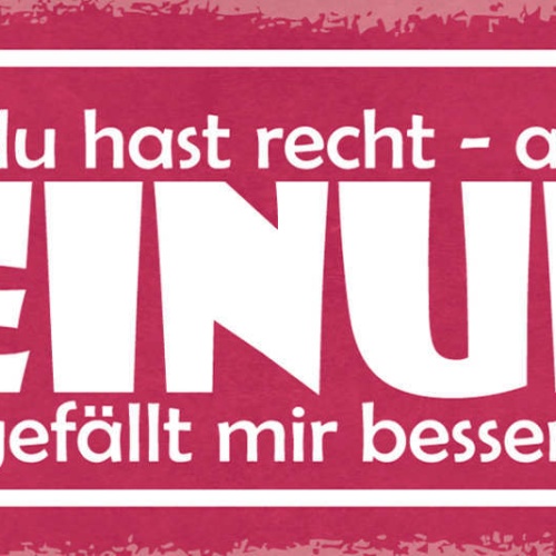 Schild Ich Weiß Du Hast Recht Aber Meine Meinung Gefällt Mir Besser 27x10