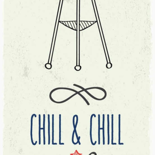 Schild Chill & Chill BBQ Lounge Grillen Entspannen Erholung 27x10 Blech od.Holz