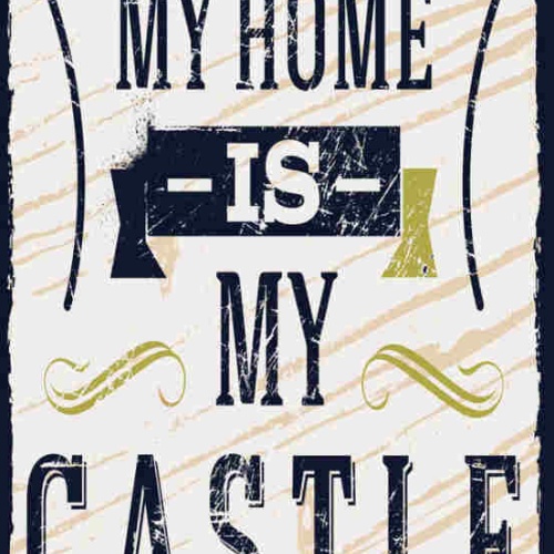 Schild My Home Is My Castle Zuhause Haus Heim Ist Meine Burg 27x10 Blech od.Holz
