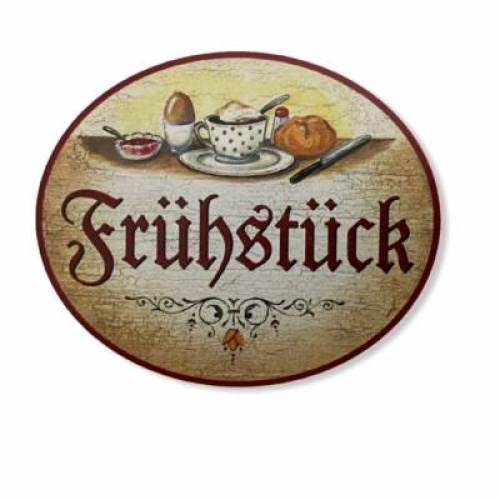 Kuk nostalgie holzschild frühstück