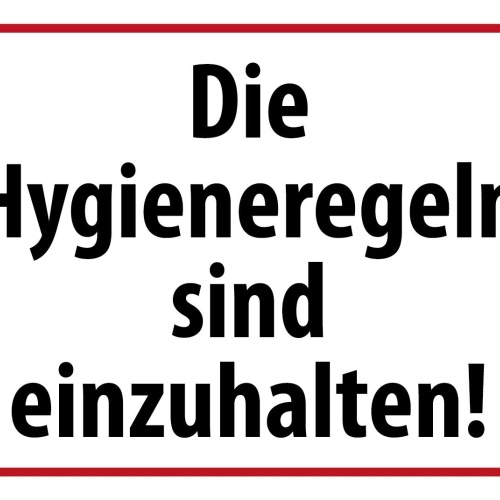 Schild Hygiene Regeln Einhalten Corona Virus 12x18 / 20x30 / 30x40 Blech od.Holz